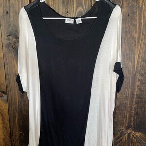 Cato Black and White Short Sleeve Top